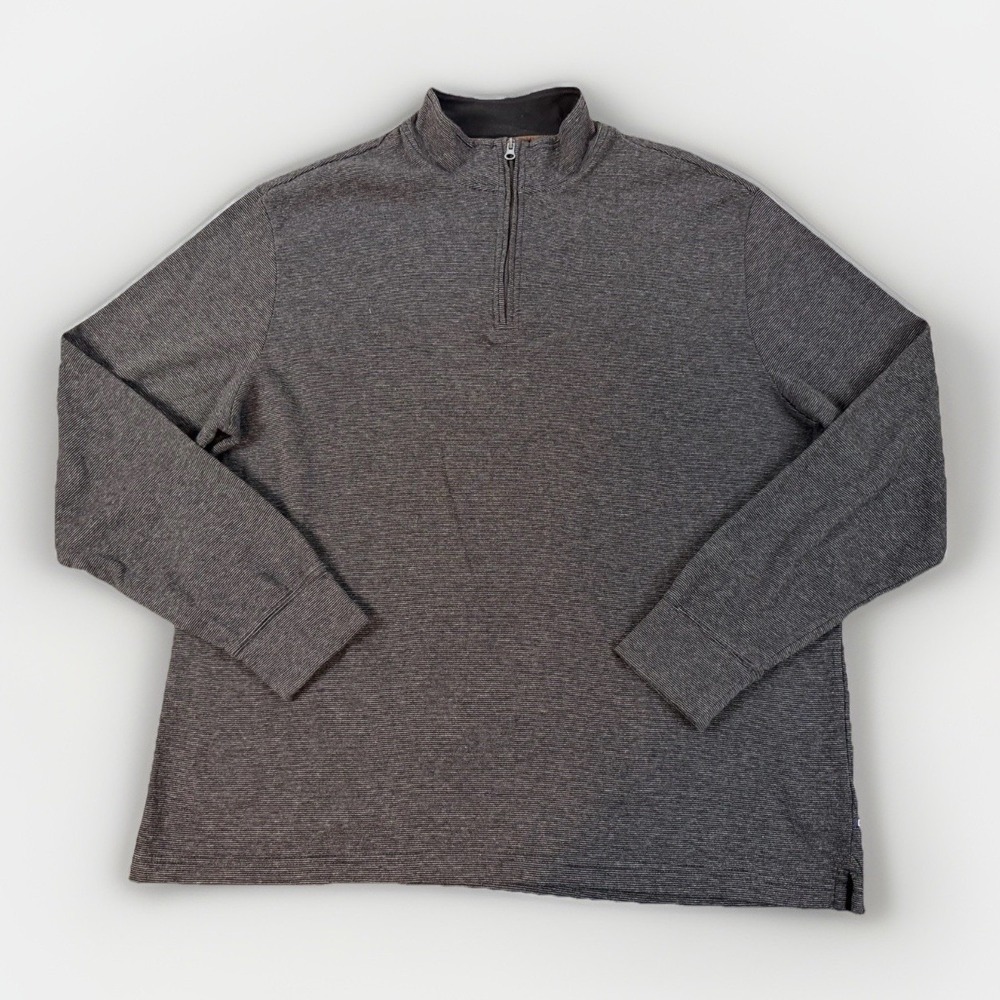 Chaps  1/4 Zip Pullover Men's 3XLT Gray Pullover Causal Cotton